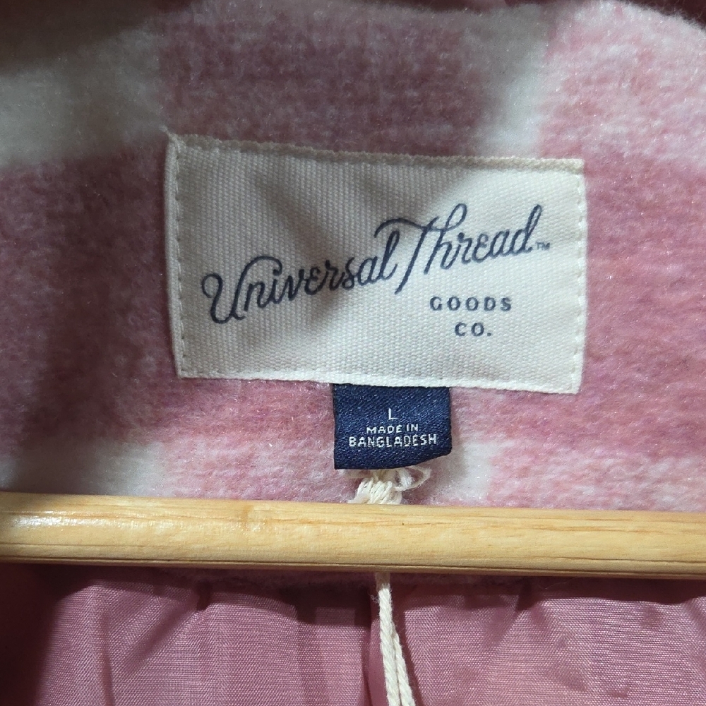 Universal Thread Holiday Rose Pink Plaid Jacket L - Picture 2 of 9